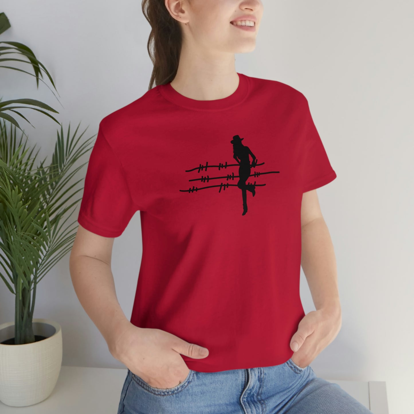 "On The Fence (black image) Unisex Jersey Short Sleeve Tee