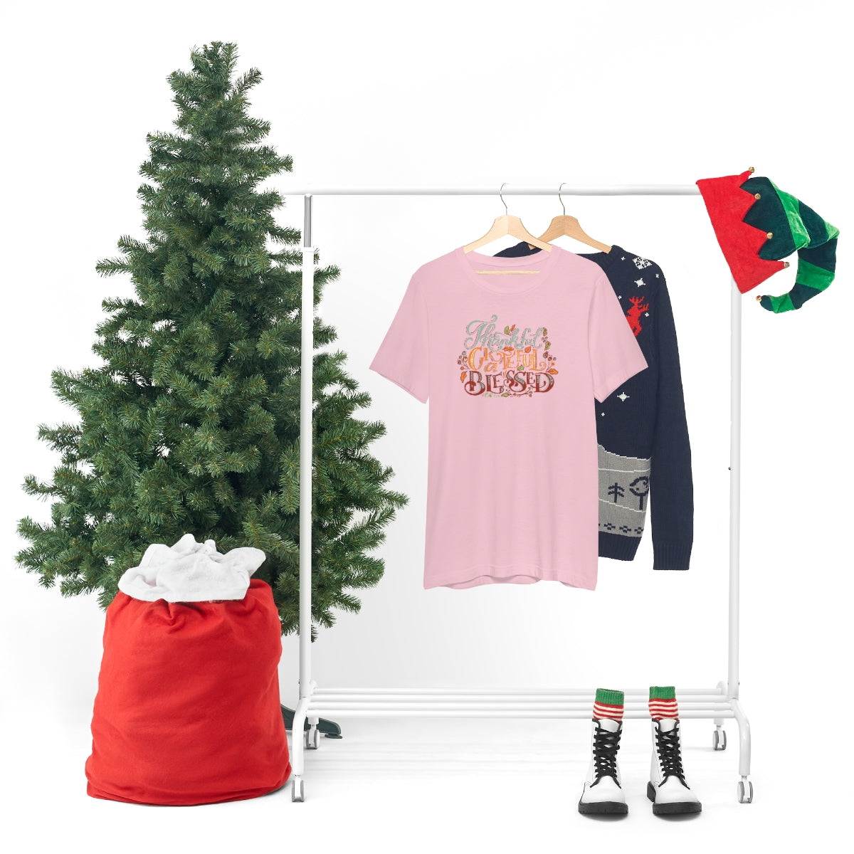 Thankful Grateful Blessed Unisex Jersey Short Sleeve Tee