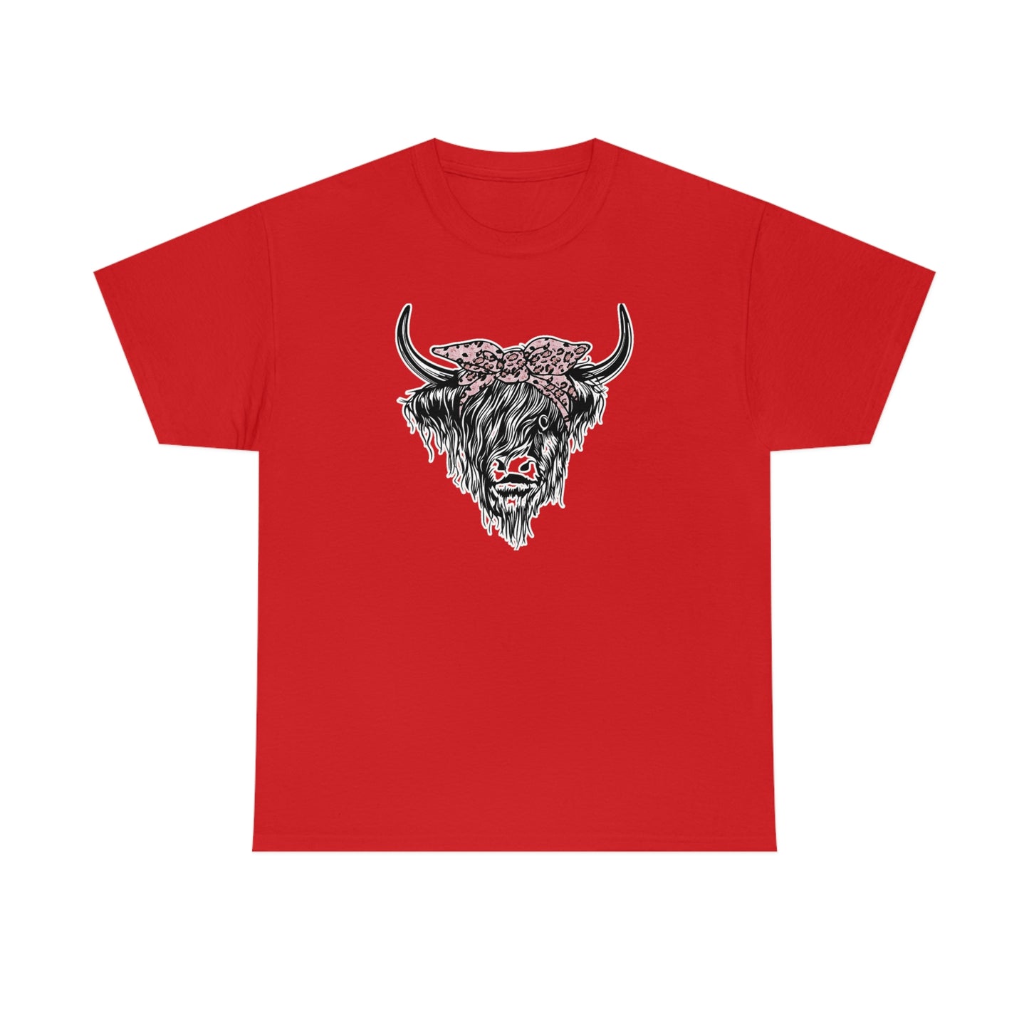 "Scared Highland Cow" Unisex Heavy Cotton Tee