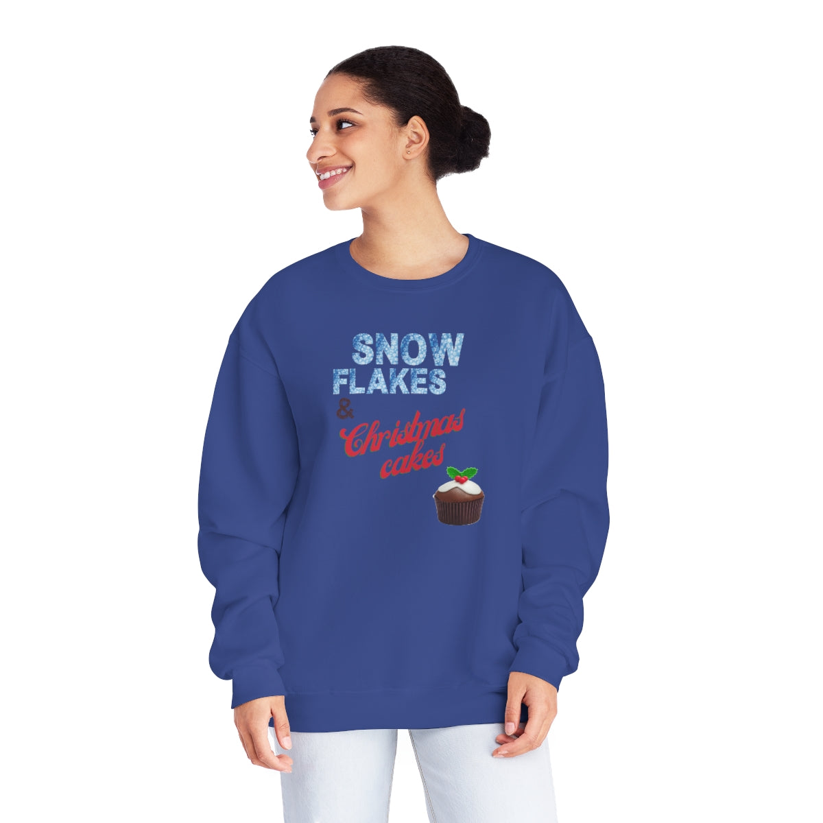"Snow Flakes & Christmas Cakes" Unisex NuBlend® Crewneck Sweatshirt