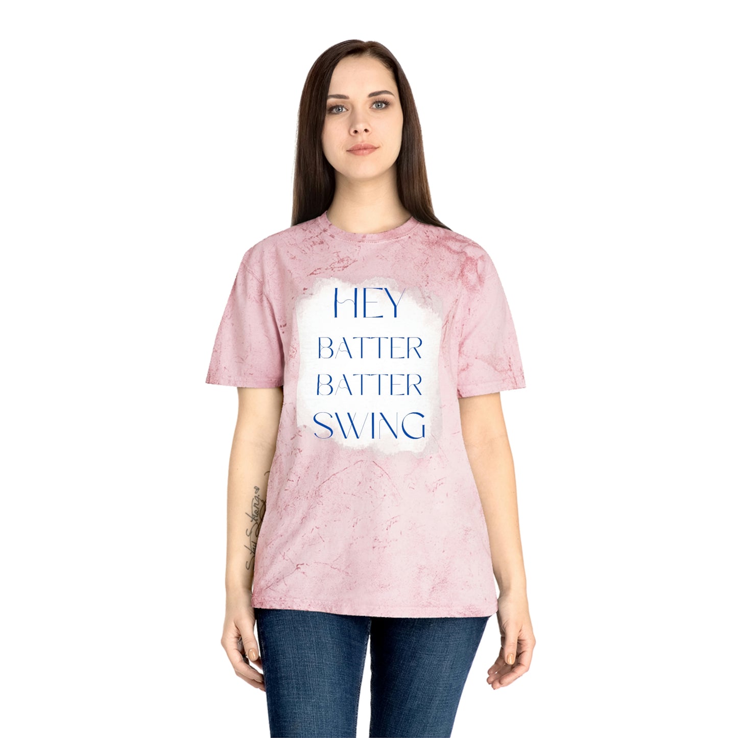 "Hey Batter Batter Swing" Unisex Color Blast T-Shirt