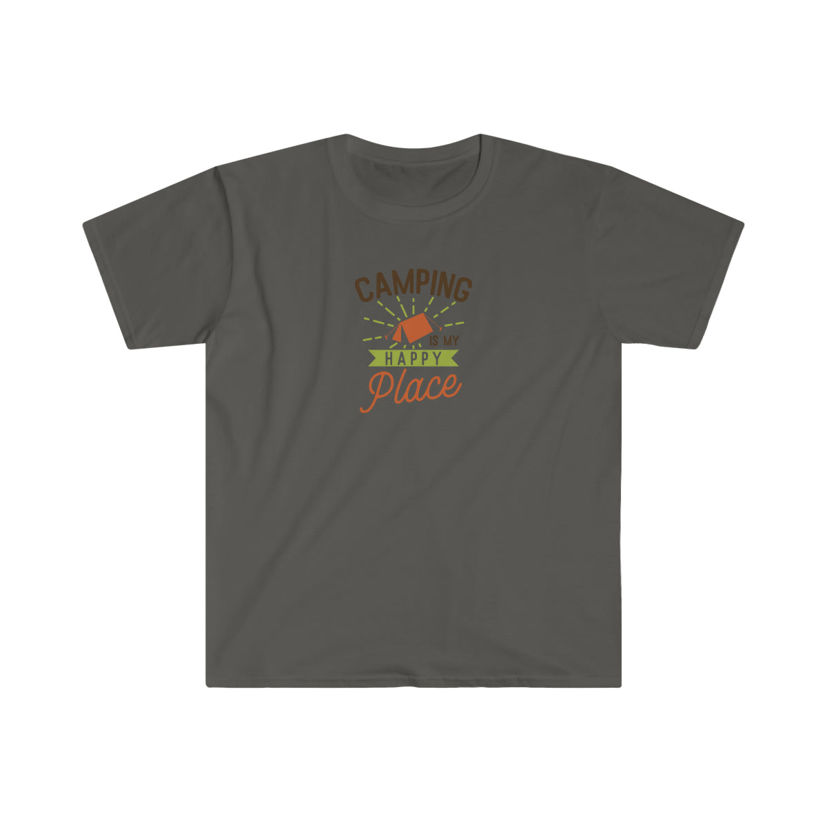 "Camping Is My Happy Place" Unisex Softstyle T-Shirt