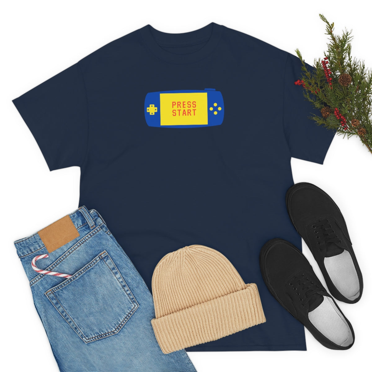 "Press Start" Unisex Heavy Cotton Tee