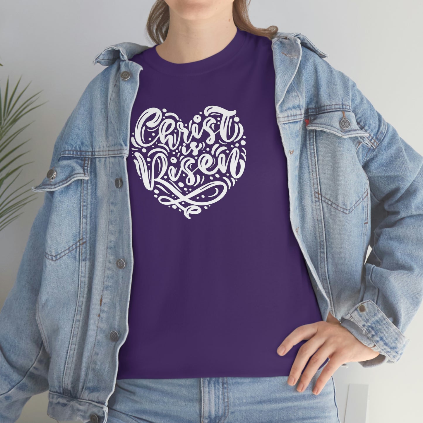 "Christ is Risen Heart" Unisex Heavy Cotton Tee