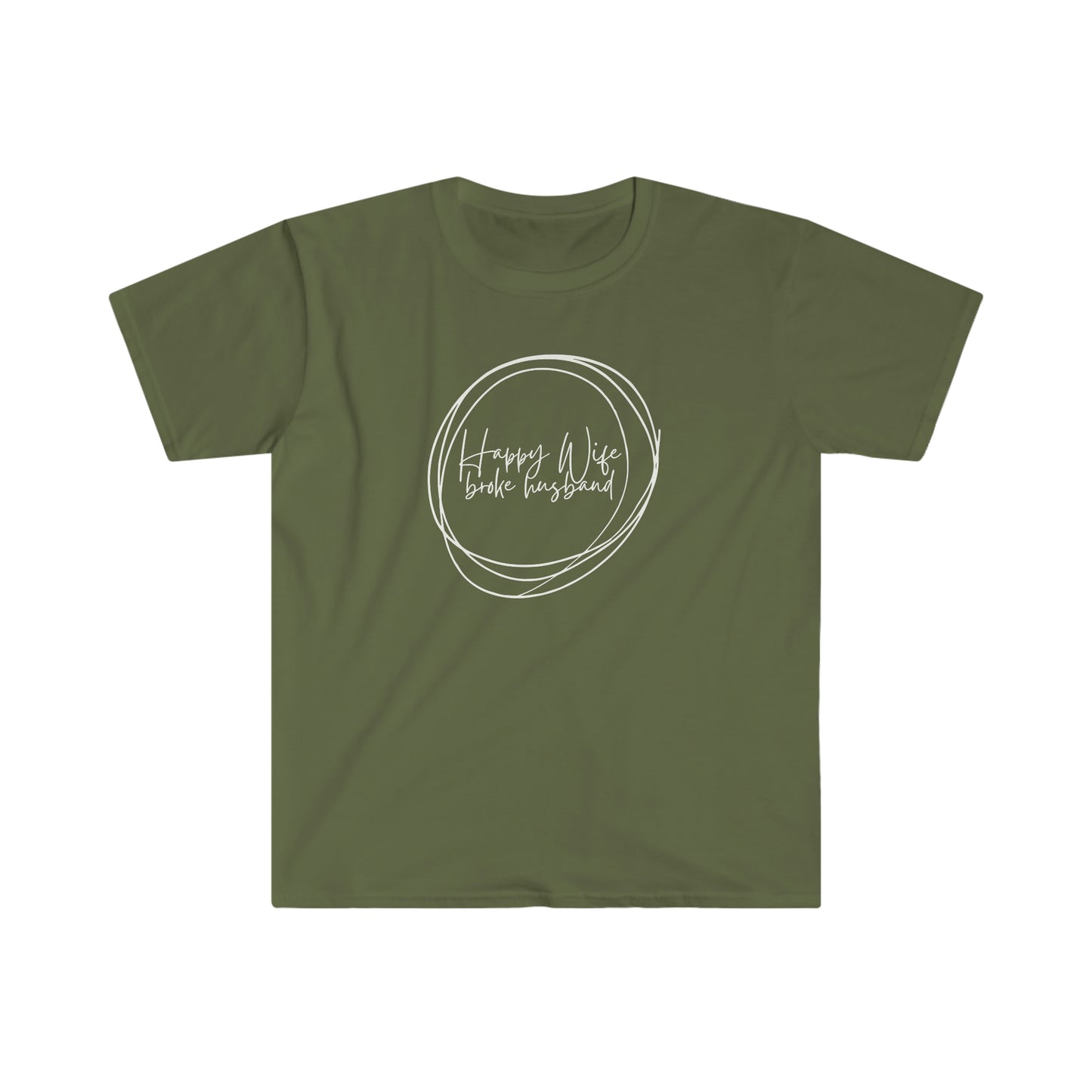 "Happy Wife Broke Husband" Unisex Softstyle T-Shirt