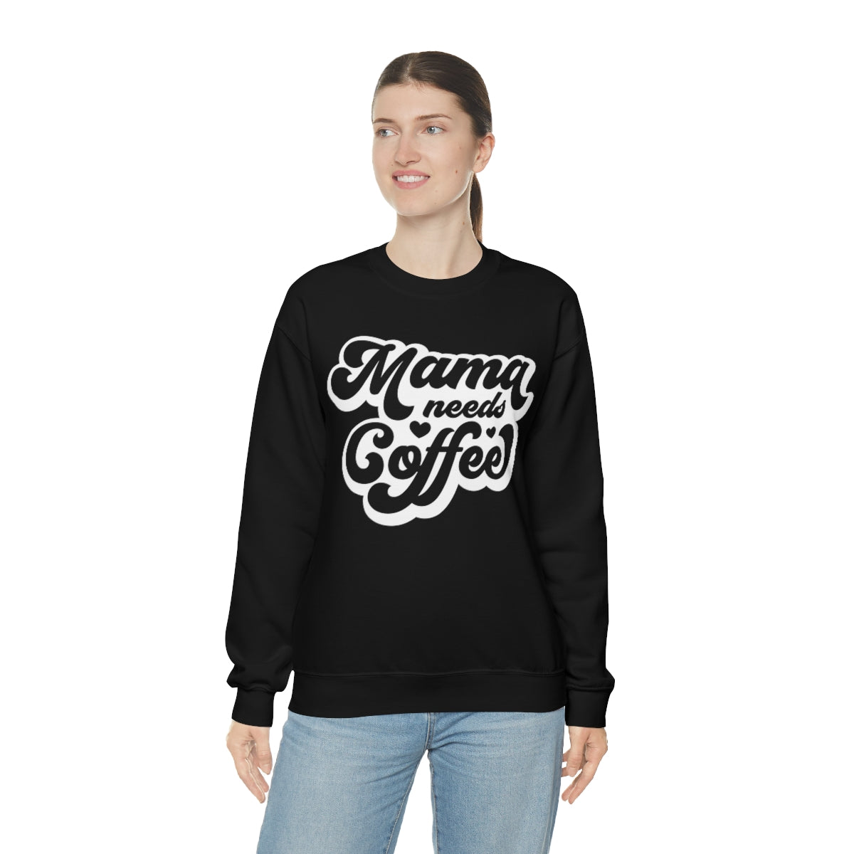 "Mama Needs Coffee" Unisex Heavy Blend™ Crewneck Sweatshirt