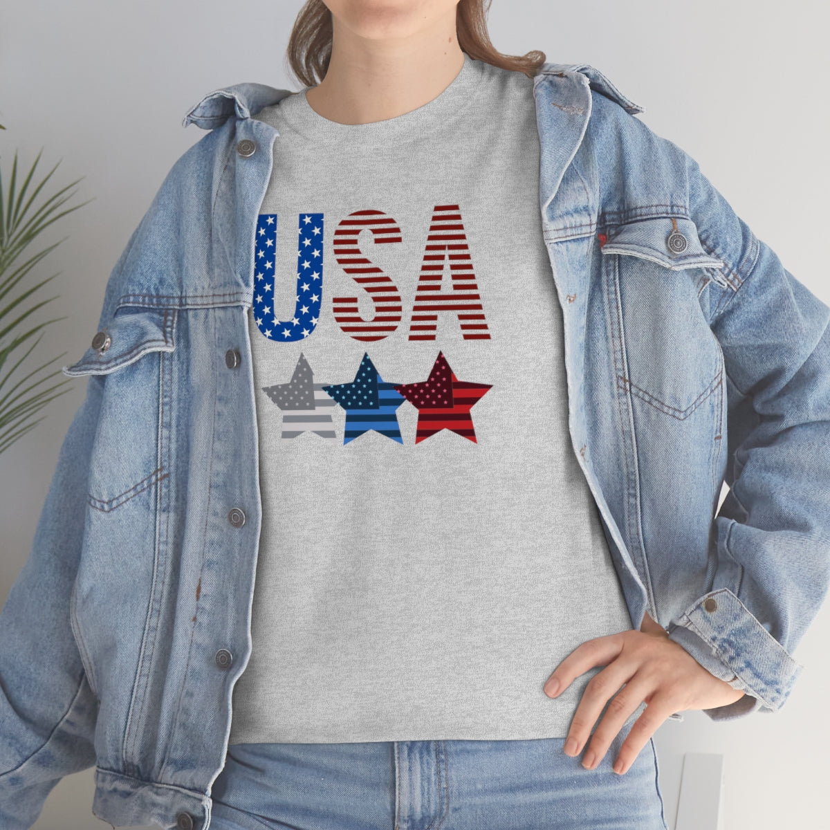 "USA Triple Stars" Unisex Heavy Cotton Tee