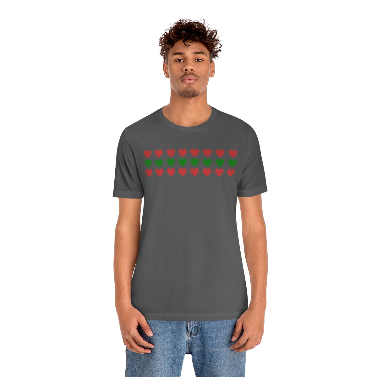 "Christmas Hearts" Unisex Jersey Short Sleeve Tee