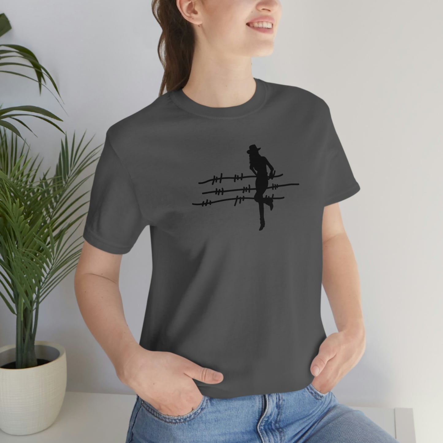 "On The Fence (black image) Unisex Jersey Short Sleeve Tee