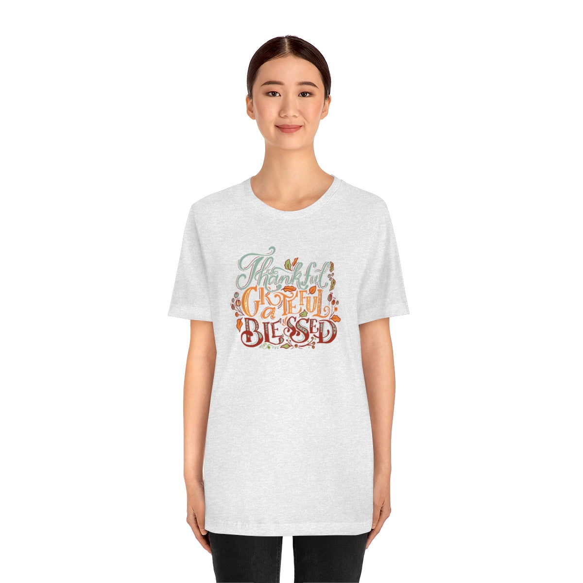 Thankful Grateful Blessed Unisex Jersey Short Sleeve Tee