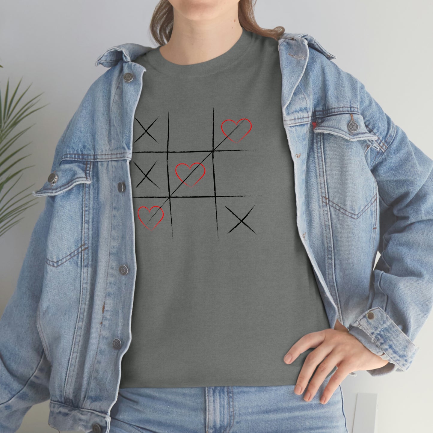 "XOXO Tic-Tac-Toe" Unisex Heavy Cotton Tee