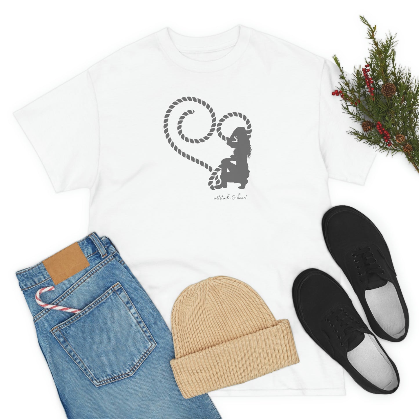 "Attitude & Heart" Unisex Heavy Cotton Tee