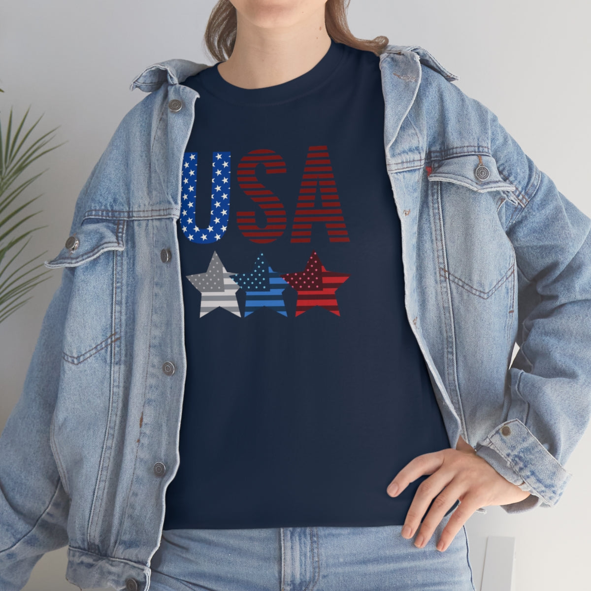 "USA Triple Stars" Unisex Heavy Cotton Tee