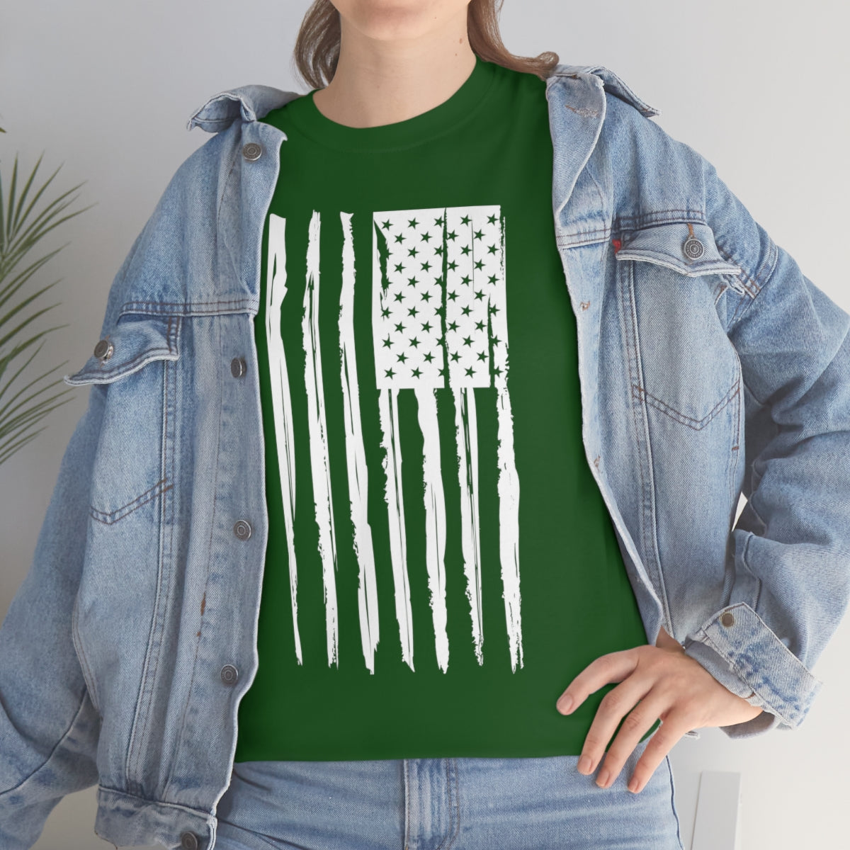 "White Vertical Flag" Unisex Heavy Cotton Tee