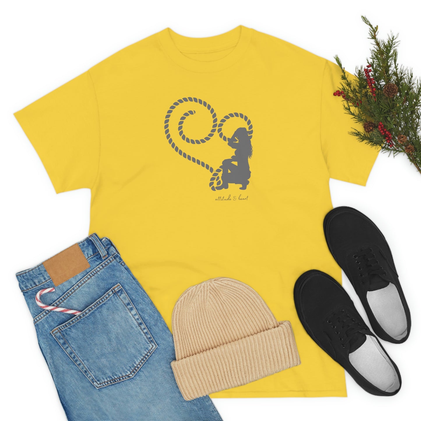 "Attitude & Heart" Unisex Heavy Cotton Tee