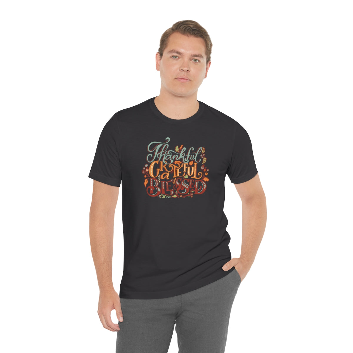 Thankful Grateful Blessed Unisex Jersey Short Sleeve Tee