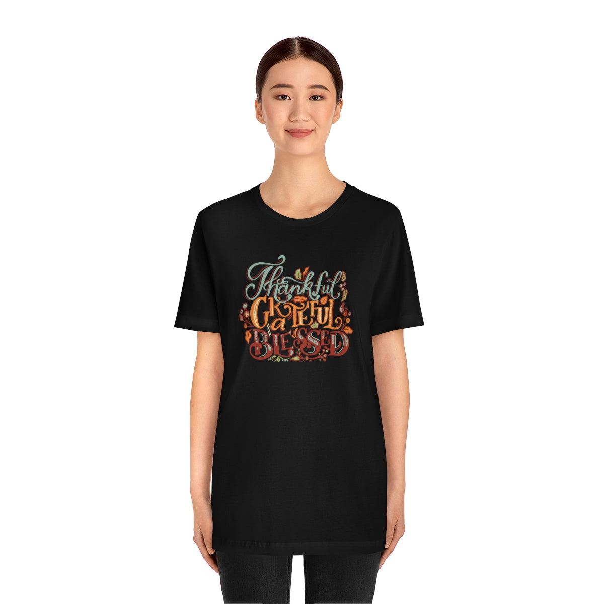 Thankful Grateful Blessed Unisex Jersey Short Sleeve Tee