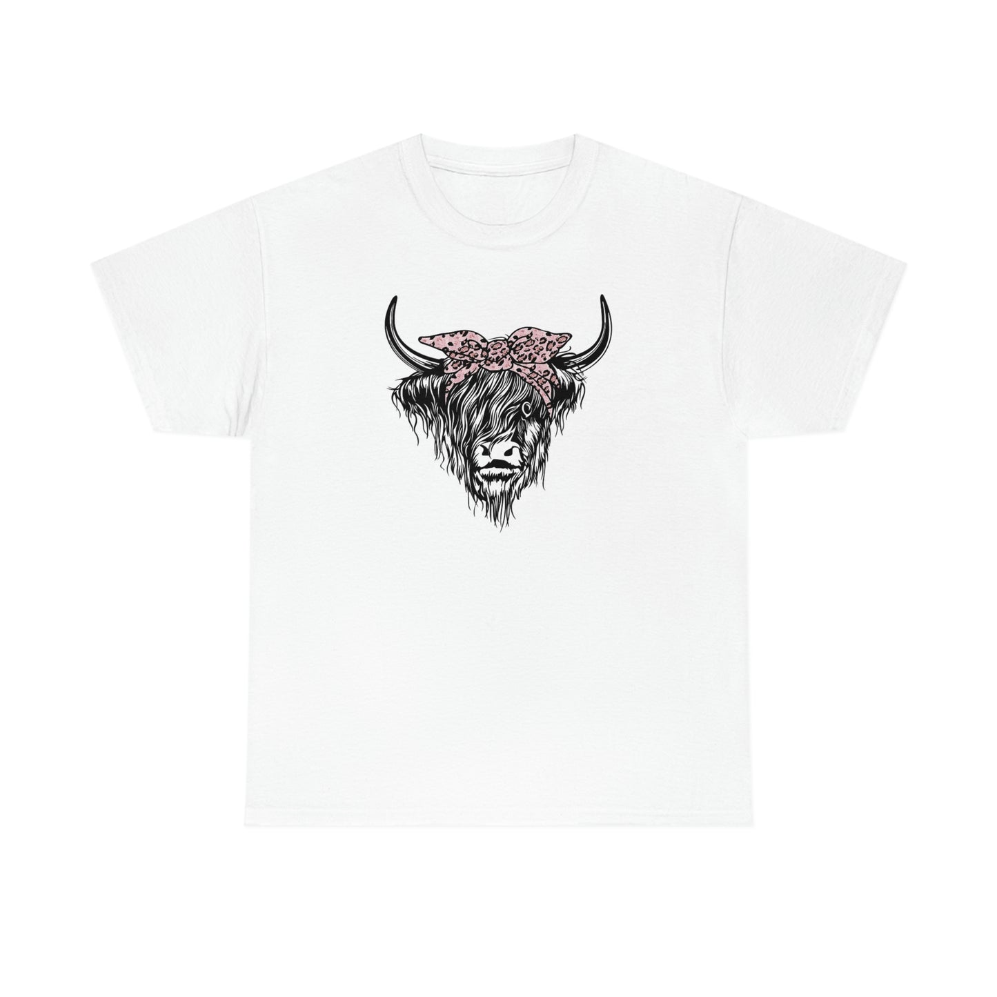 "Scared Highland Cow" Unisex Heavy Cotton Tee