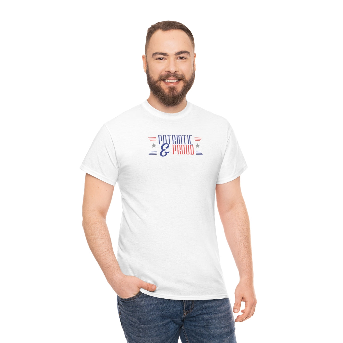 "Patriotic & Proud" Unisex Heavy Cotton Tee