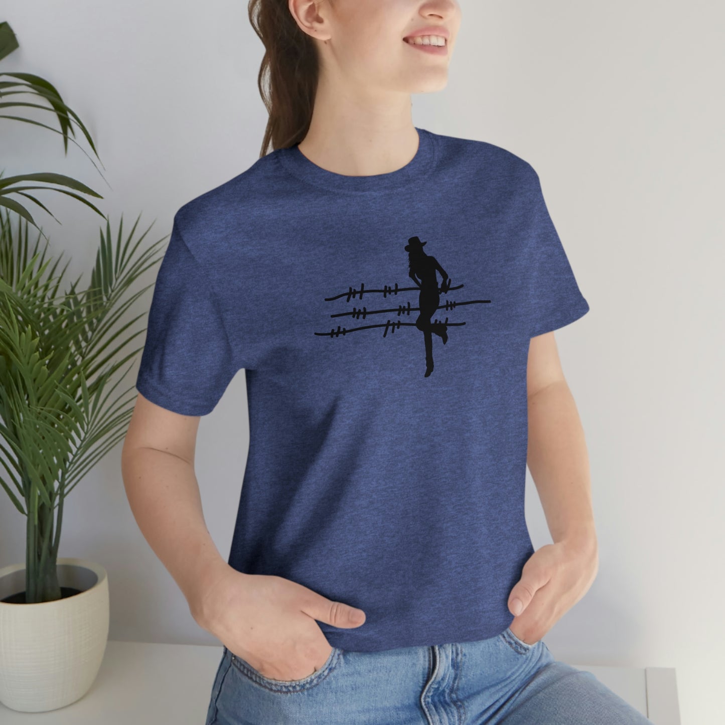 "On The Fence (black image) Unisex Jersey Short Sleeve Tee