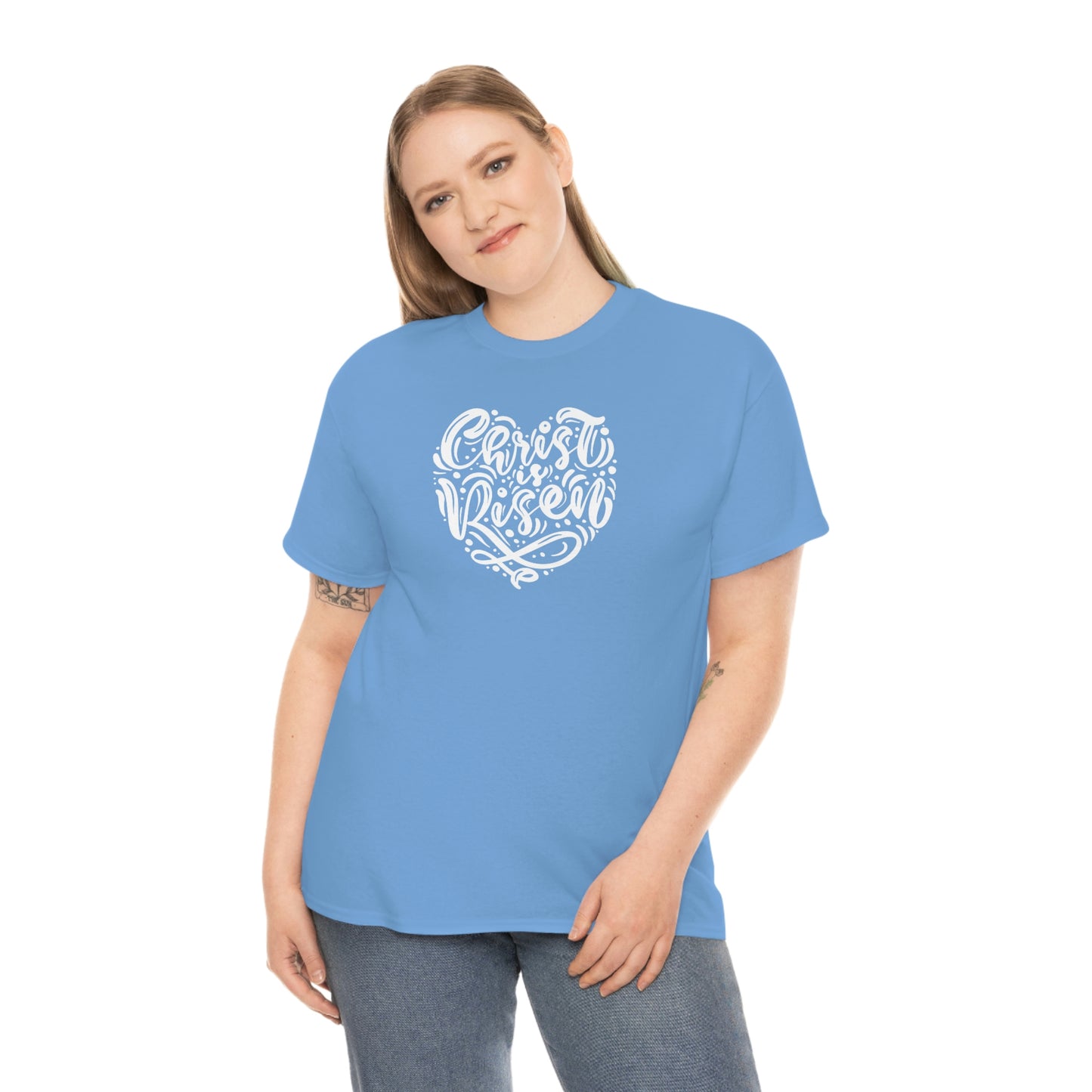 "Christ is Risen Heart" Unisex Heavy Cotton Tee