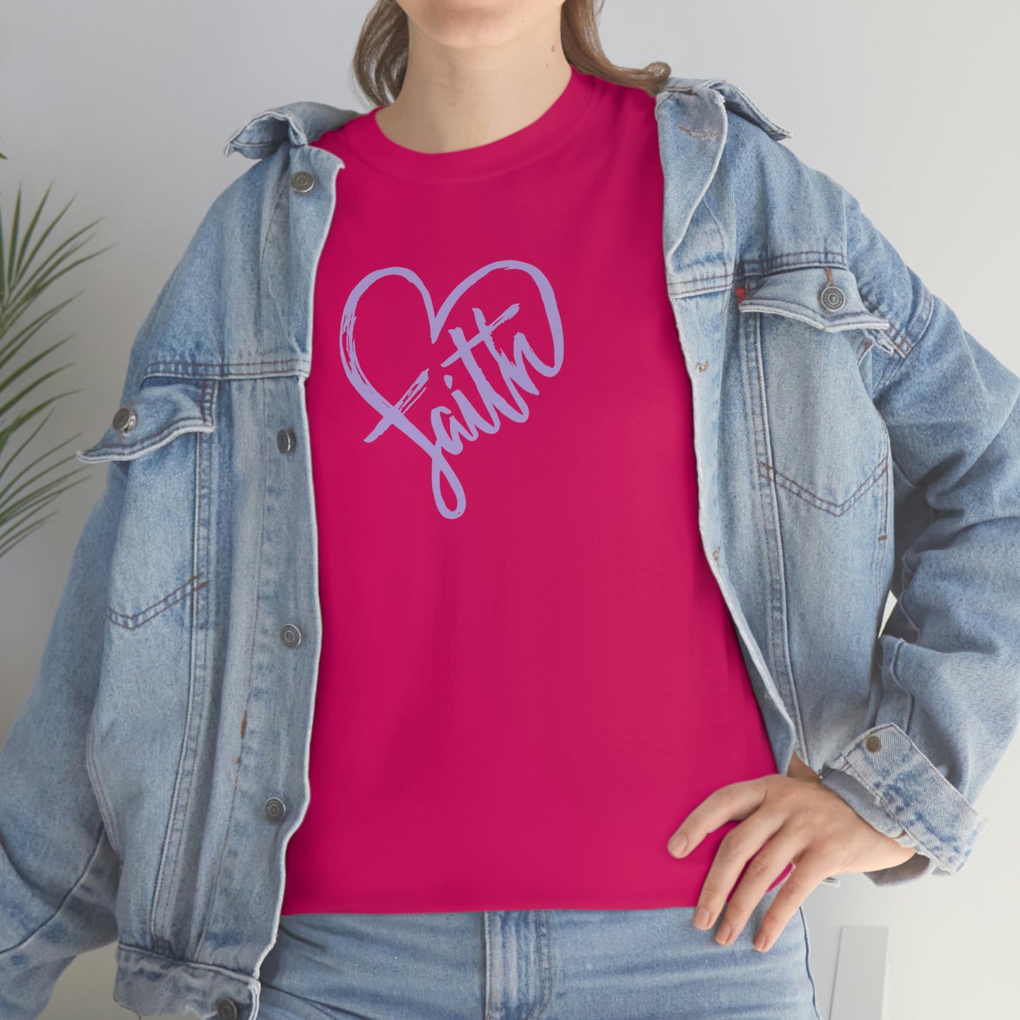 "Purple Faith Heart" Unisex Heavy Cotton Tee