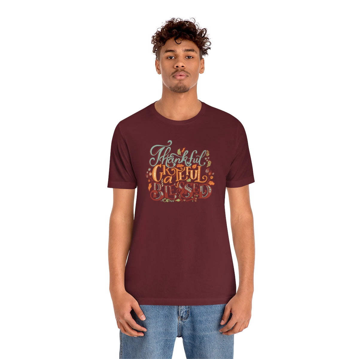 Thankful Grateful Blessed Unisex Jersey Short Sleeve Tee