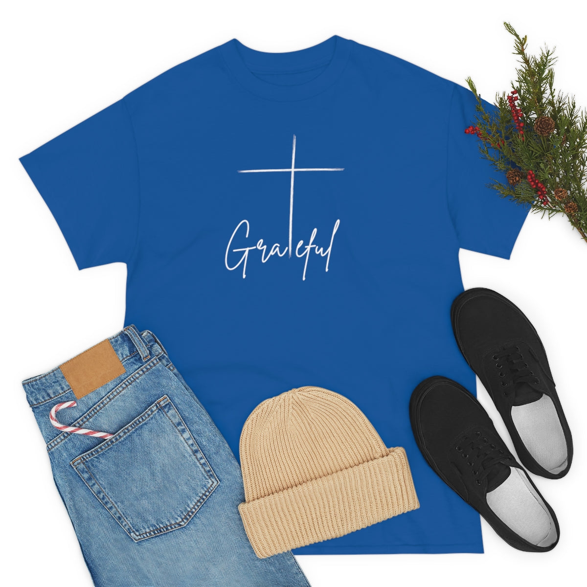 "Grateful Cross" Unisex Heavy Cotton Tee