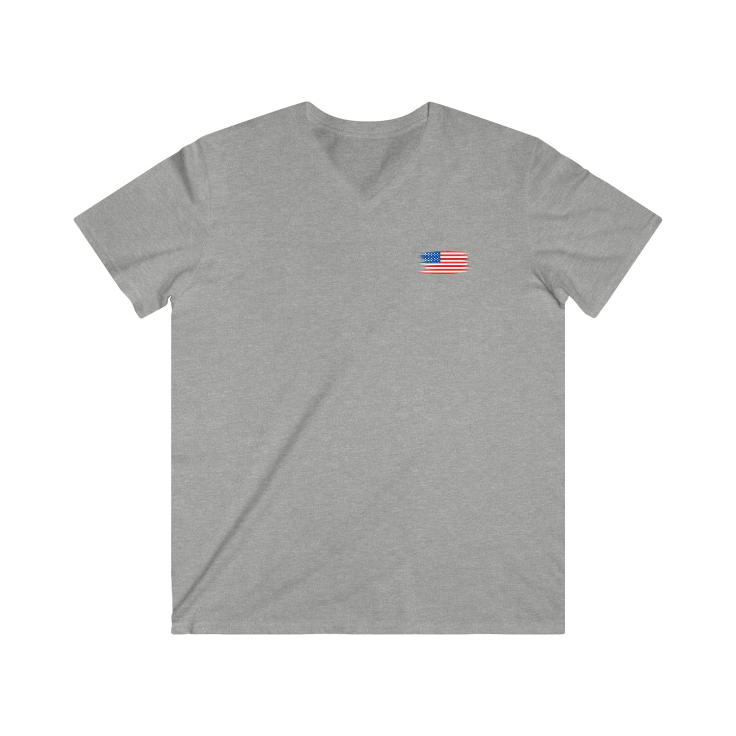 "American Flag" (front/back design) Men's Fitted V-Neck Short Sleeve Tee