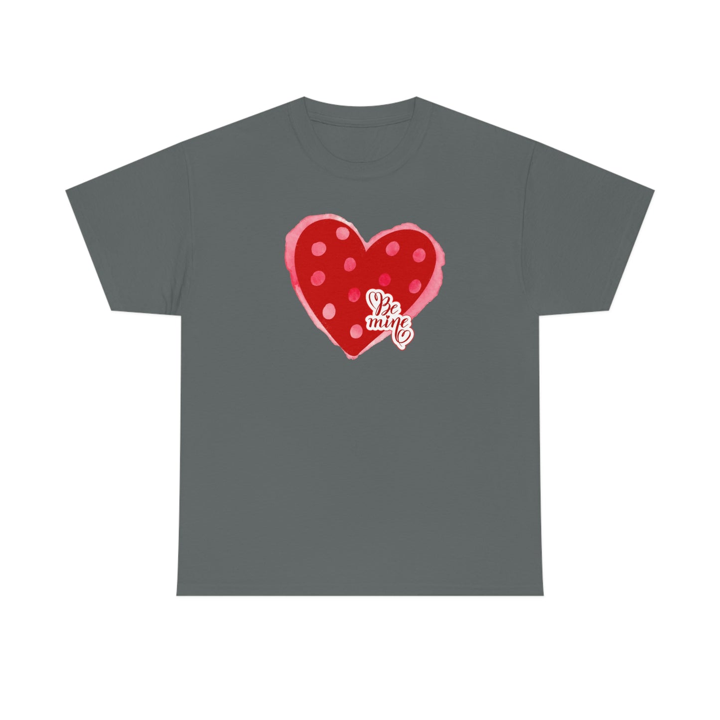 "Be Mine" Polka Dot Heart" Unisex Heavy Cotton Tee