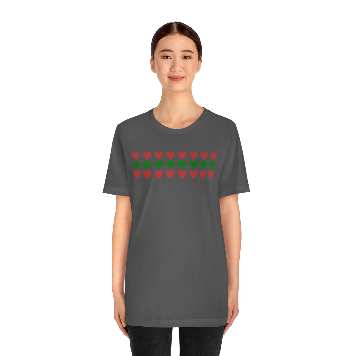 "Christmas Hearts" Unisex Jersey Short Sleeve Tee