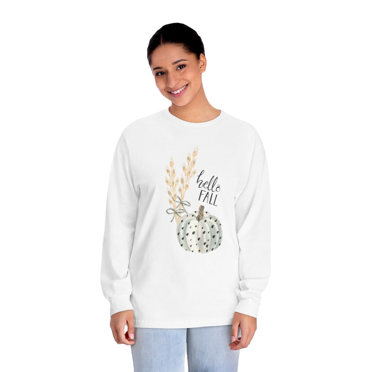 "Hello Fall" Unisex Classic Long Sleeve T-Shirt
