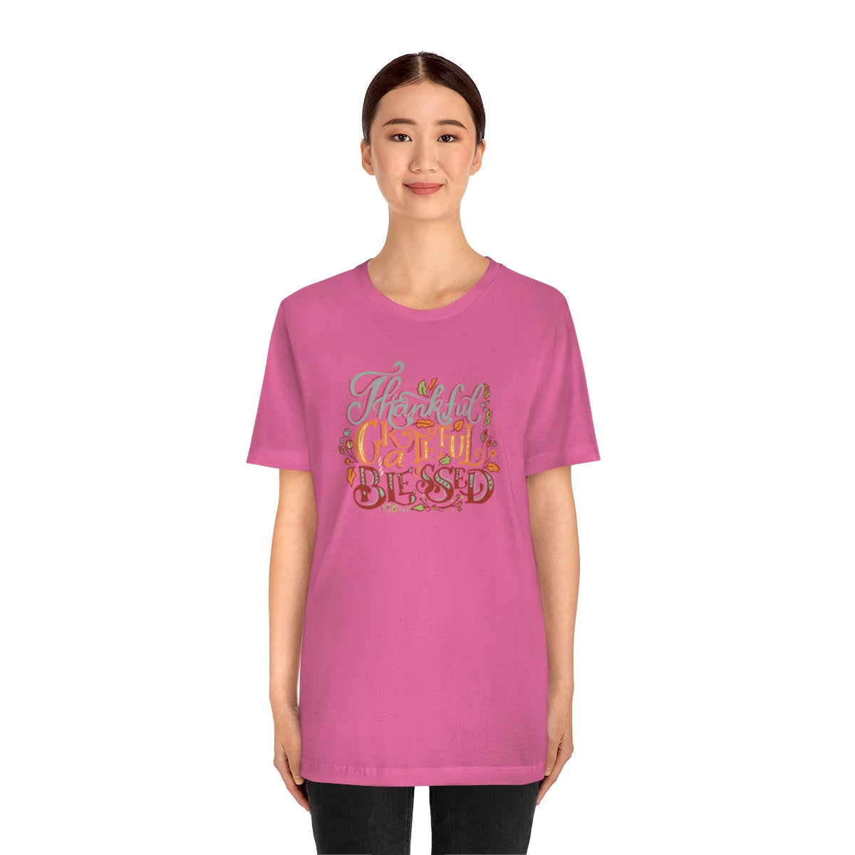 Thankful Grateful Blessed Unisex Jersey Short Sleeve Tee