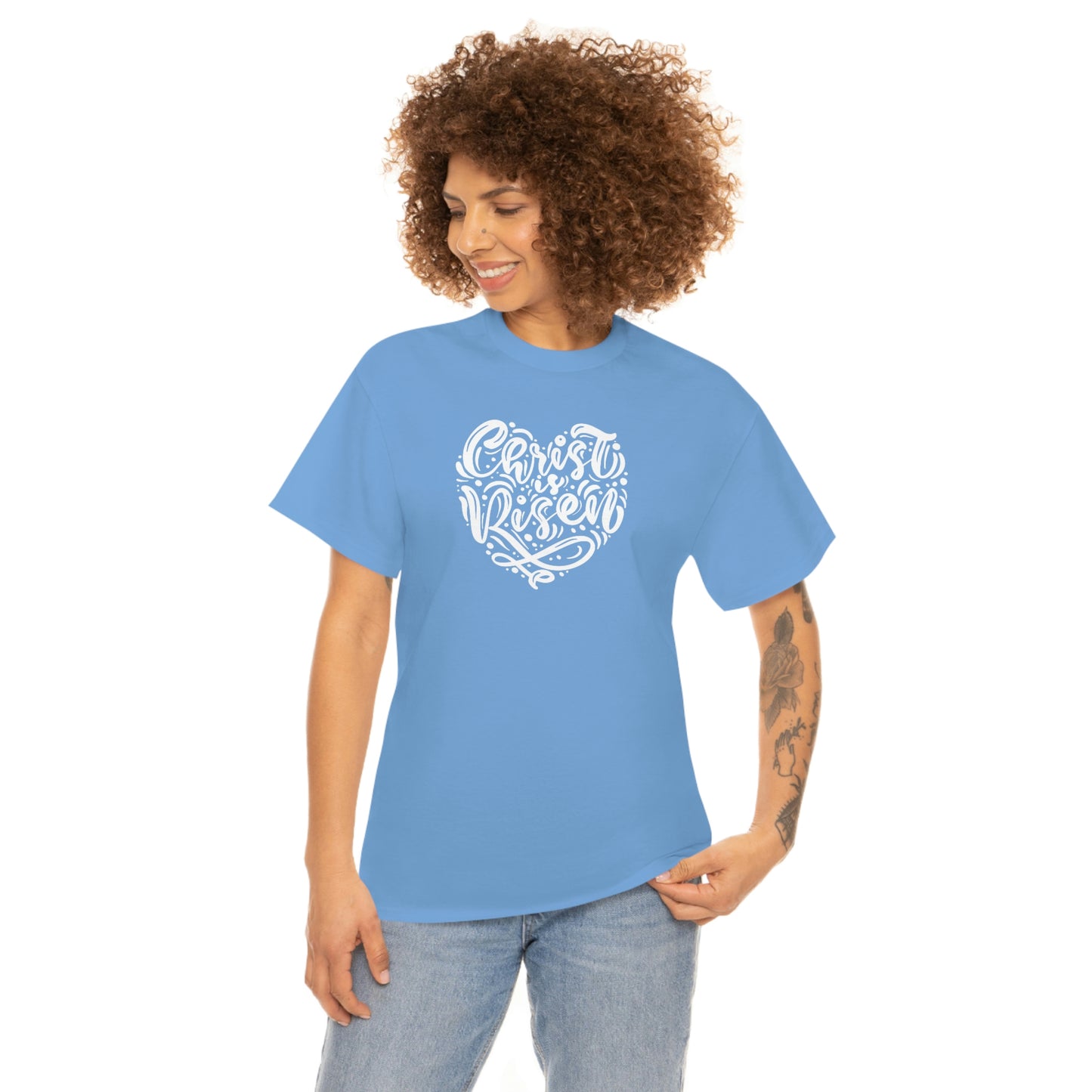 "Christ is Risen Heart" Unisex Heavy Cotton Tee
