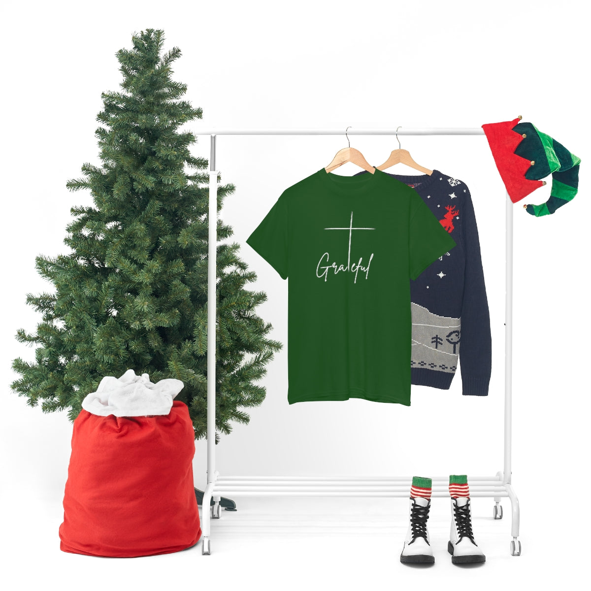 "Grateful Cross" Unisex Heavy Cotton Tee