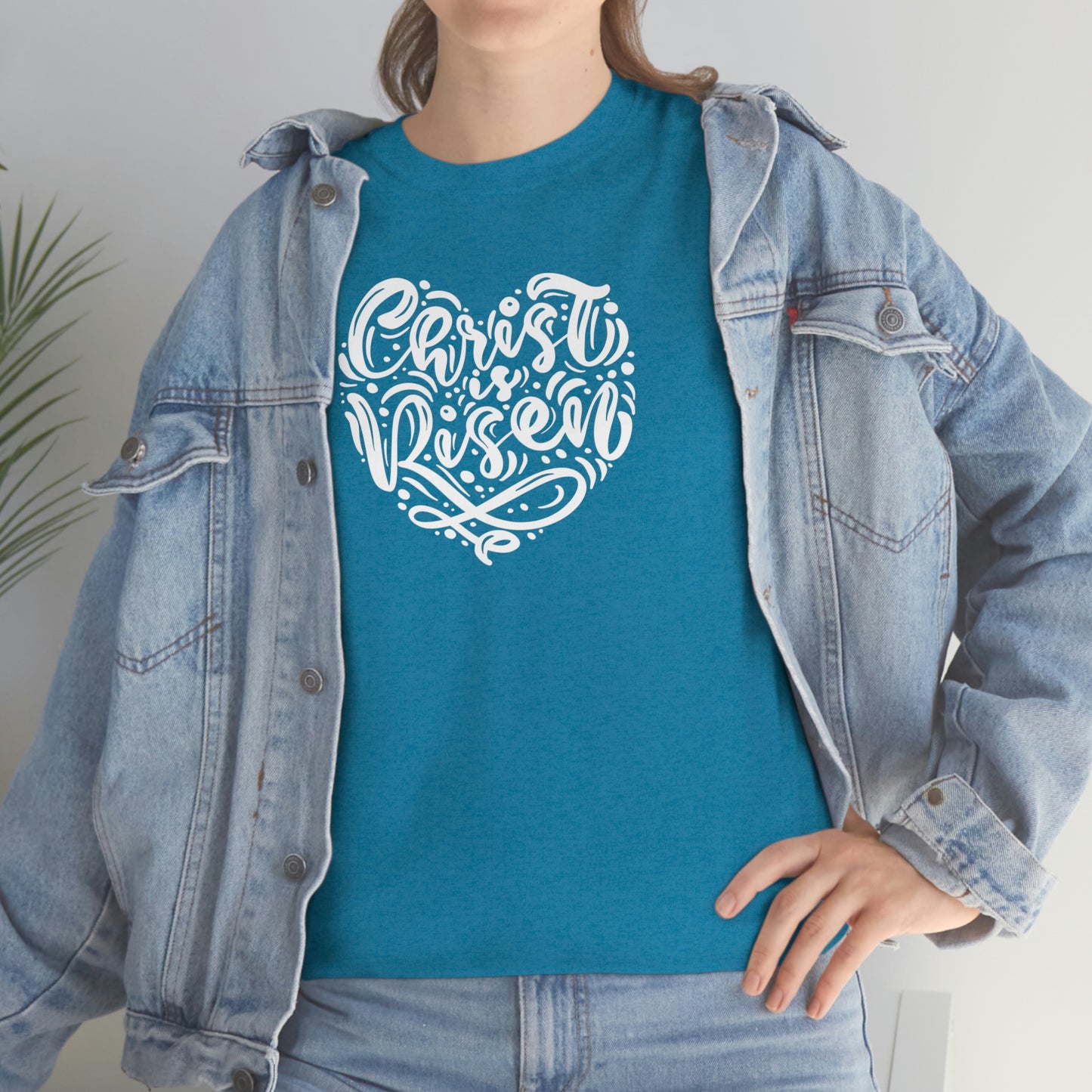 "Christ is Risen Heart" Unisex Heavy Cotton Tee