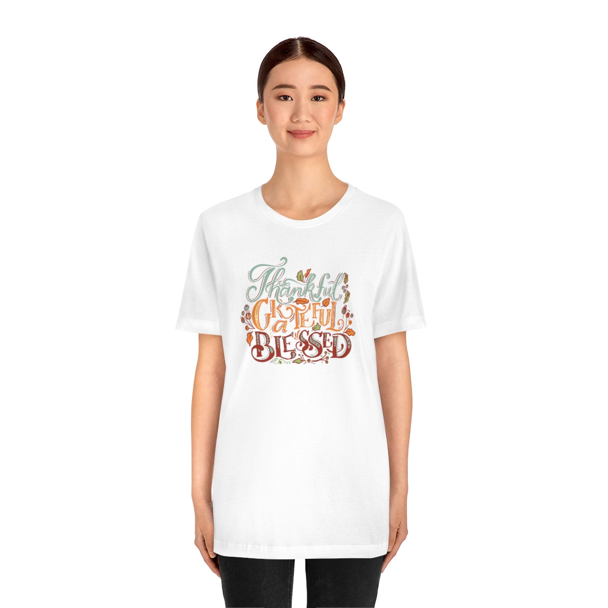 Thankful Grateful Blessed Unisex Jersey Short Sleeve Tee