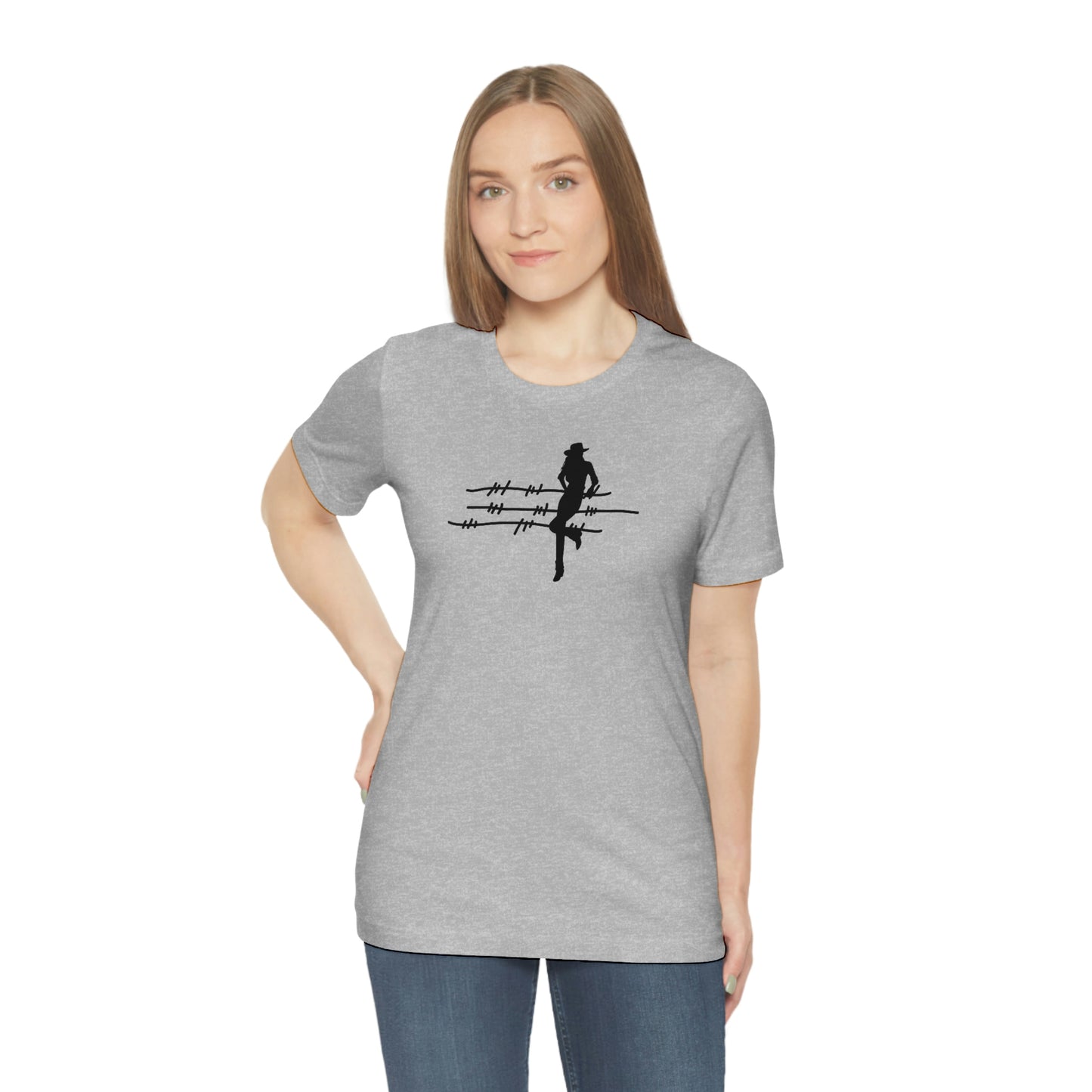"On The Fence (black image) Unisex Jersey Short Sleeve Tee