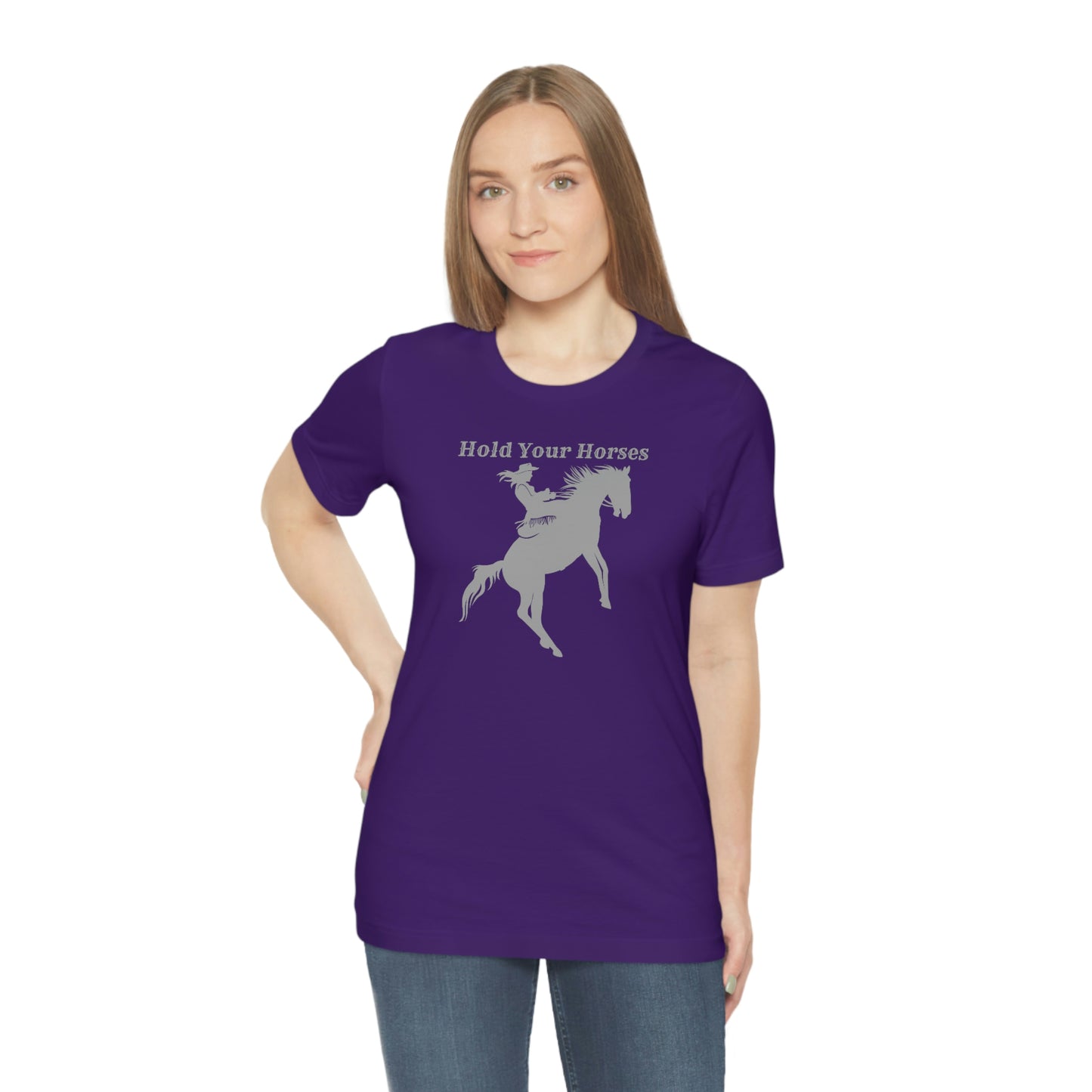 "Hold Your Horses" Unisex Jersey Short Sleeve Tee