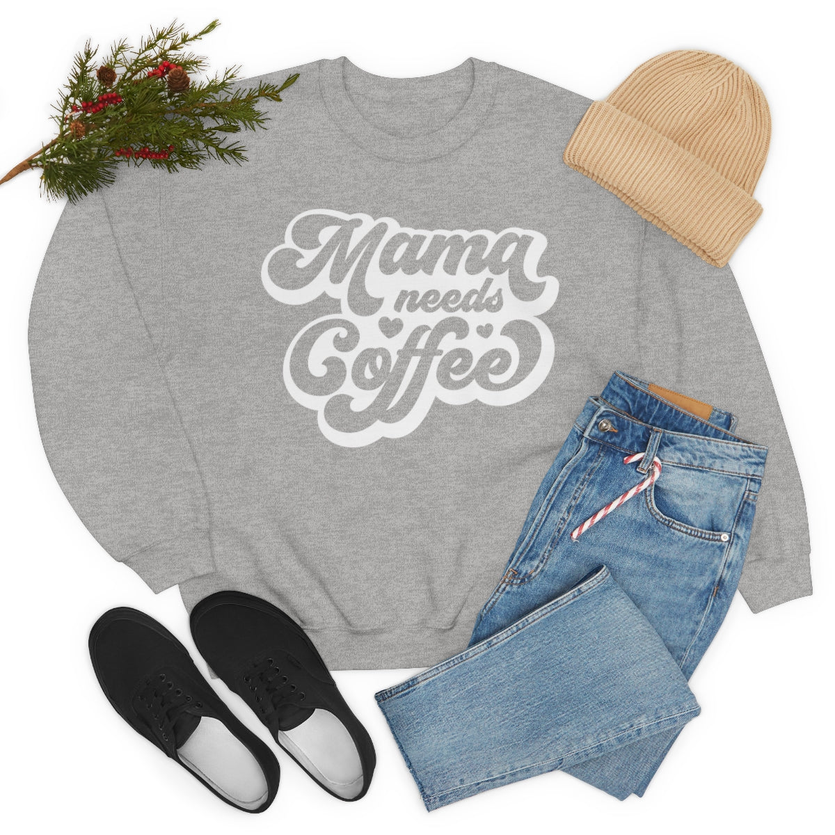 "Mama Needs Coffee" Unisex Heavy Blend™ Crewneck Sweatshirt