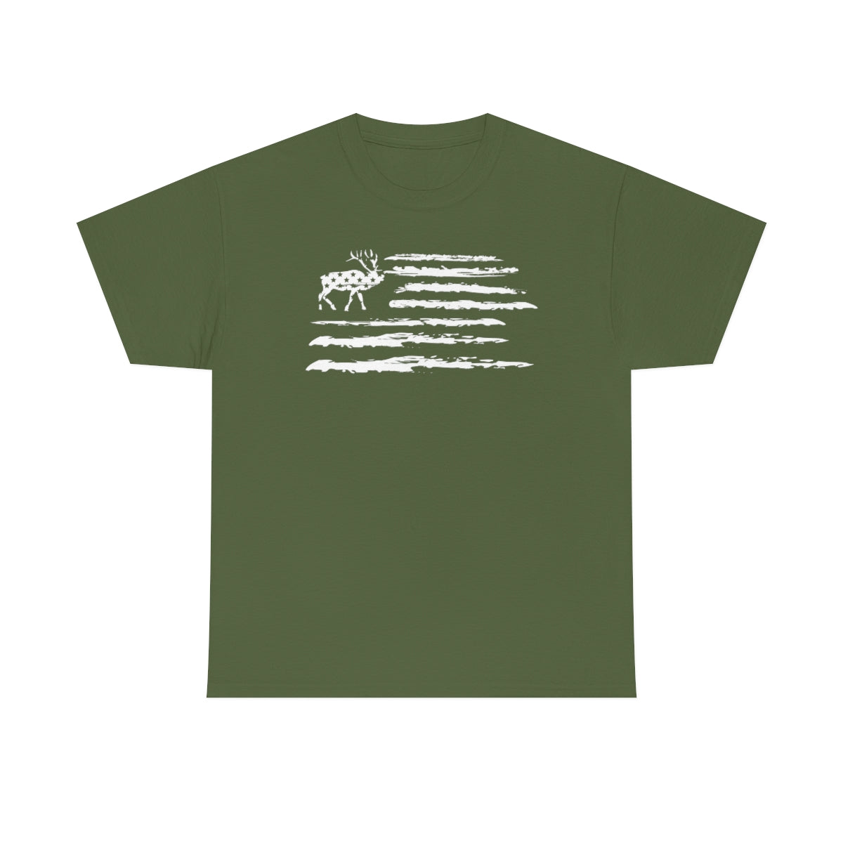 "White Deer Flag" Unisex Heavy Cotton Tee