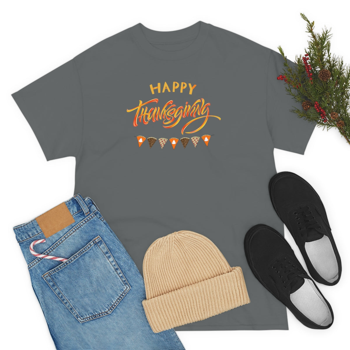 "Happy Thanksgiving" Unisex Heavy Cotton Tee