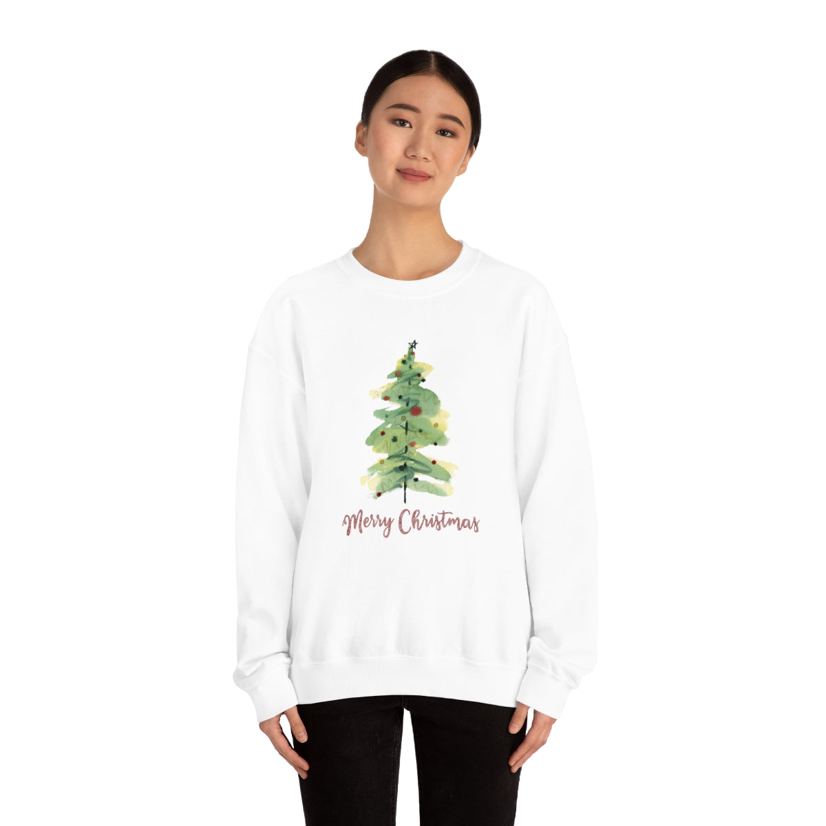 "Merry Christmas Tree" Unisex Heavy Blend™ Crewneck Sweatshirt
