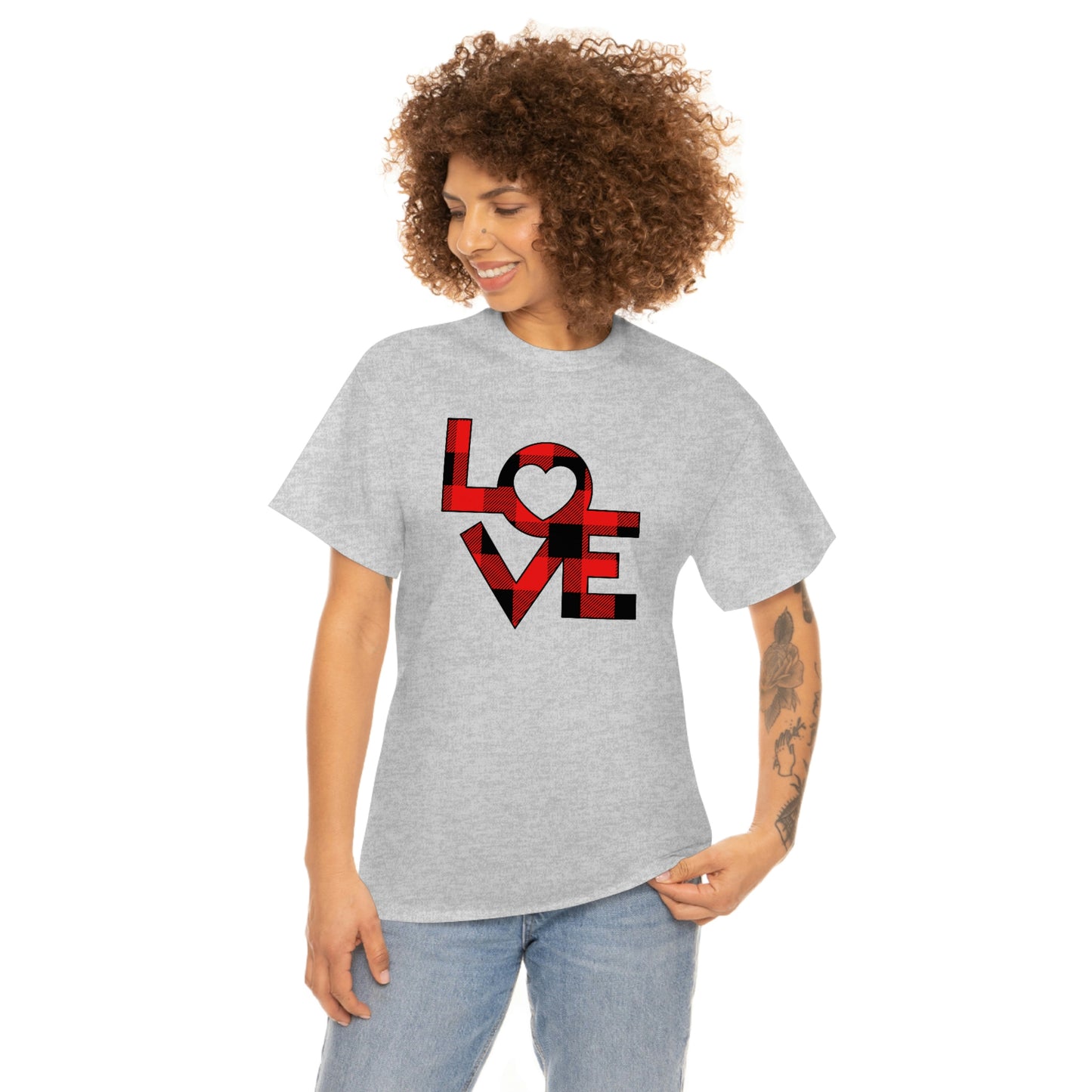 "Plaid LOVE" Unisex Heavy Cotton Tee