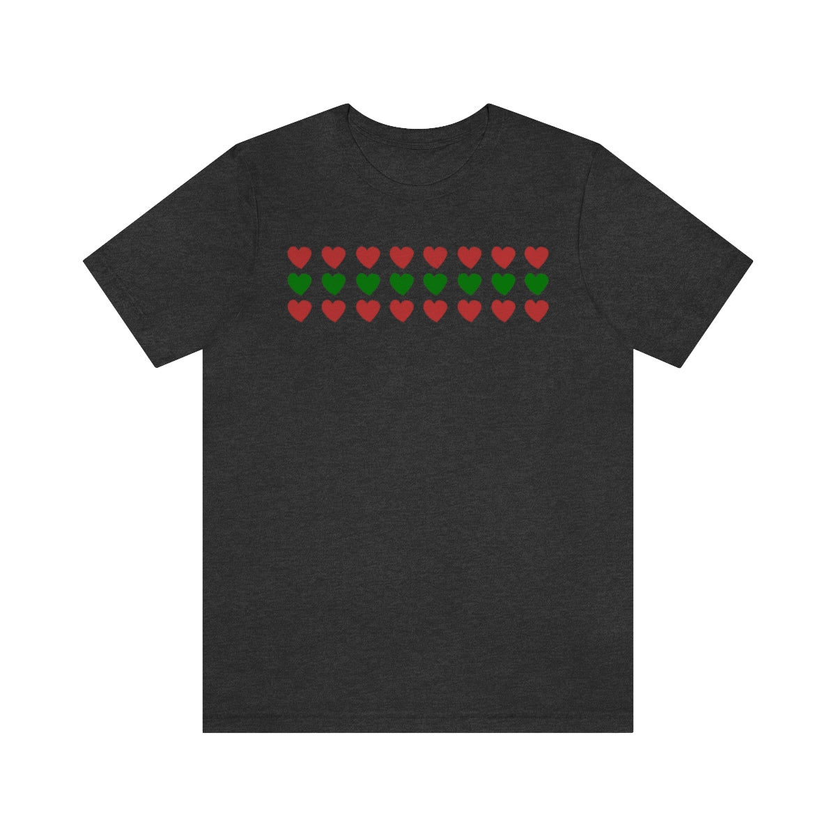 "Christmas Hearts" Unisex Jersey Short Sleeve Tee
