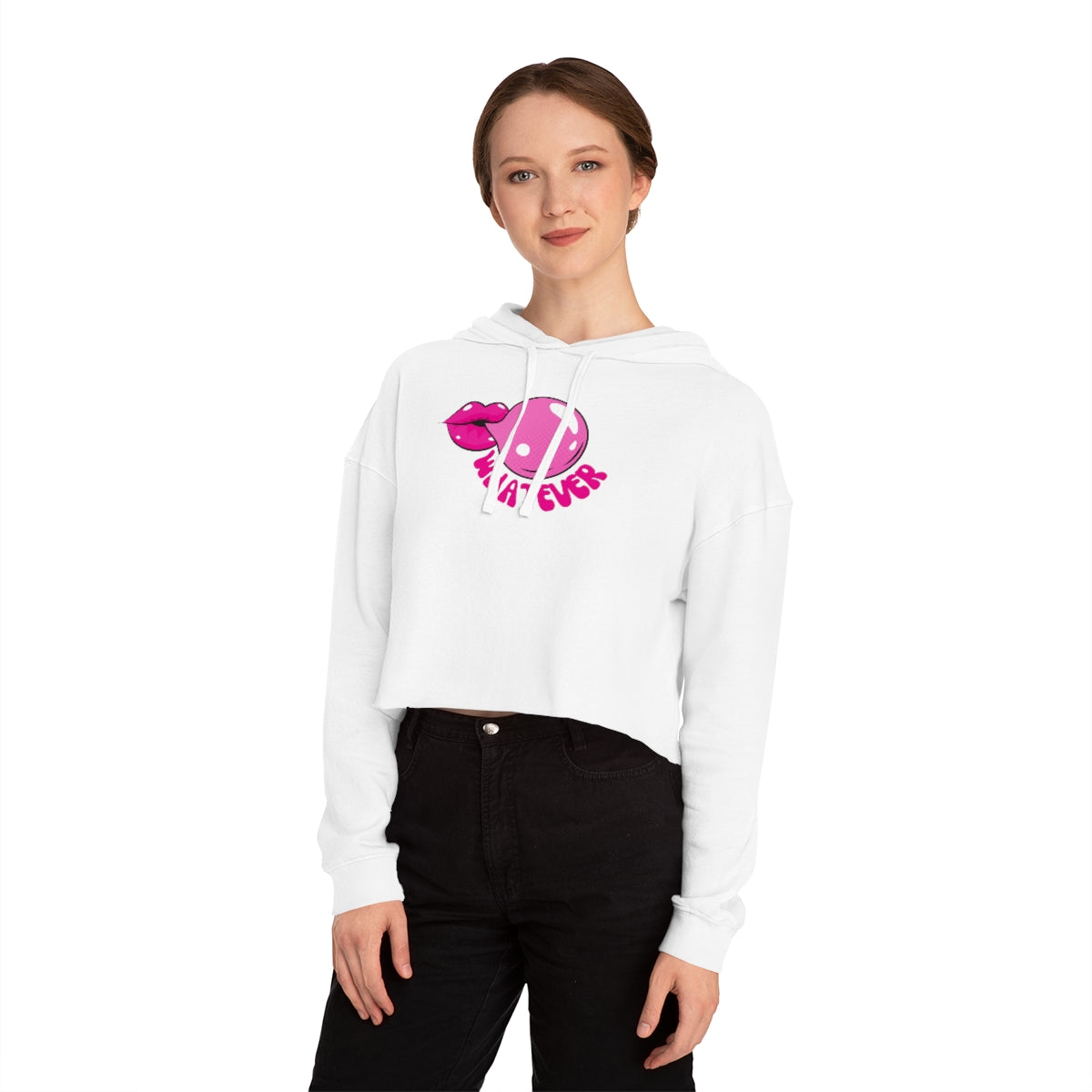 "Whatever" Women’s Cropped Hooded Sweatshirt