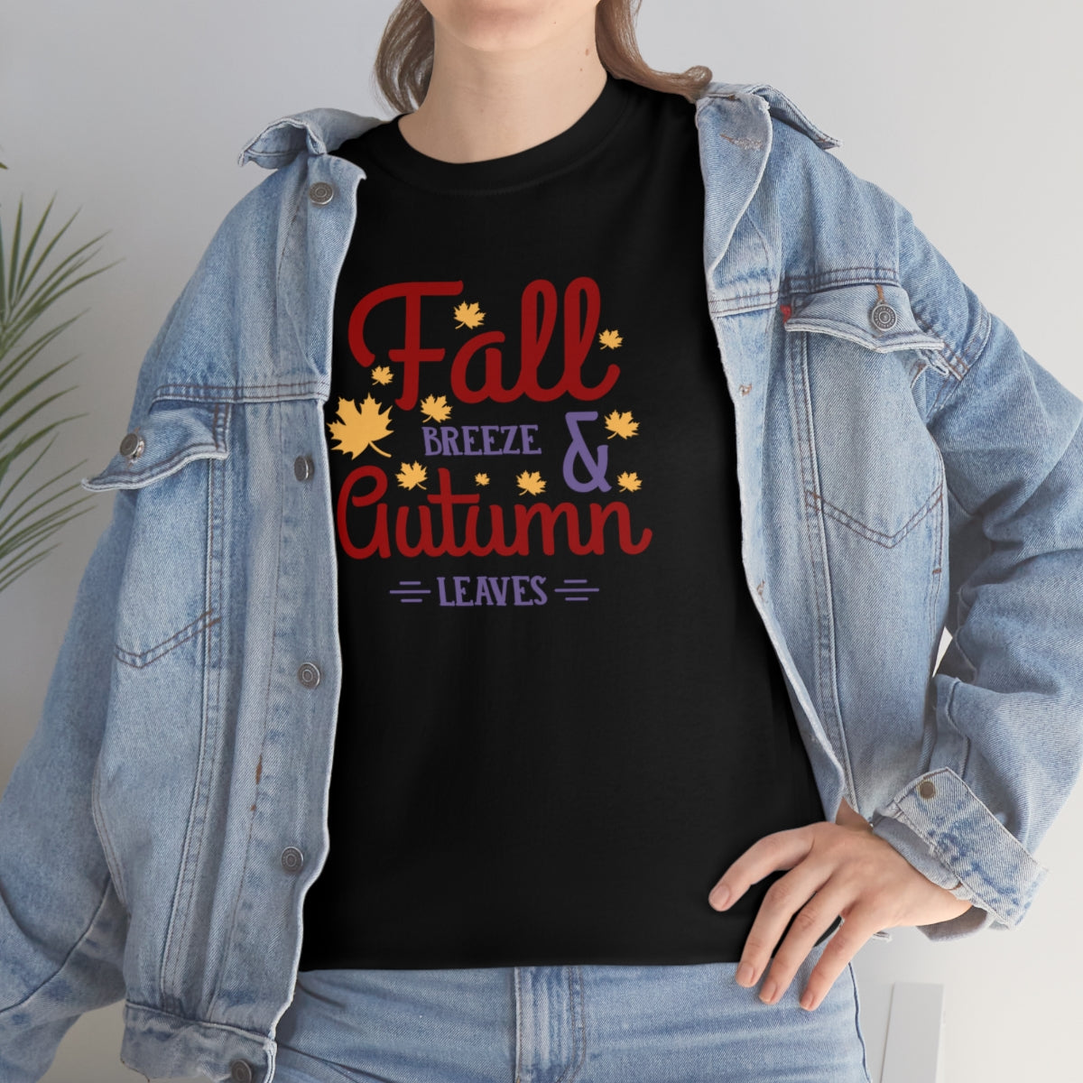 "Fall Breeze And Autumn Leaves" Unisex Heavy Cotton Tee