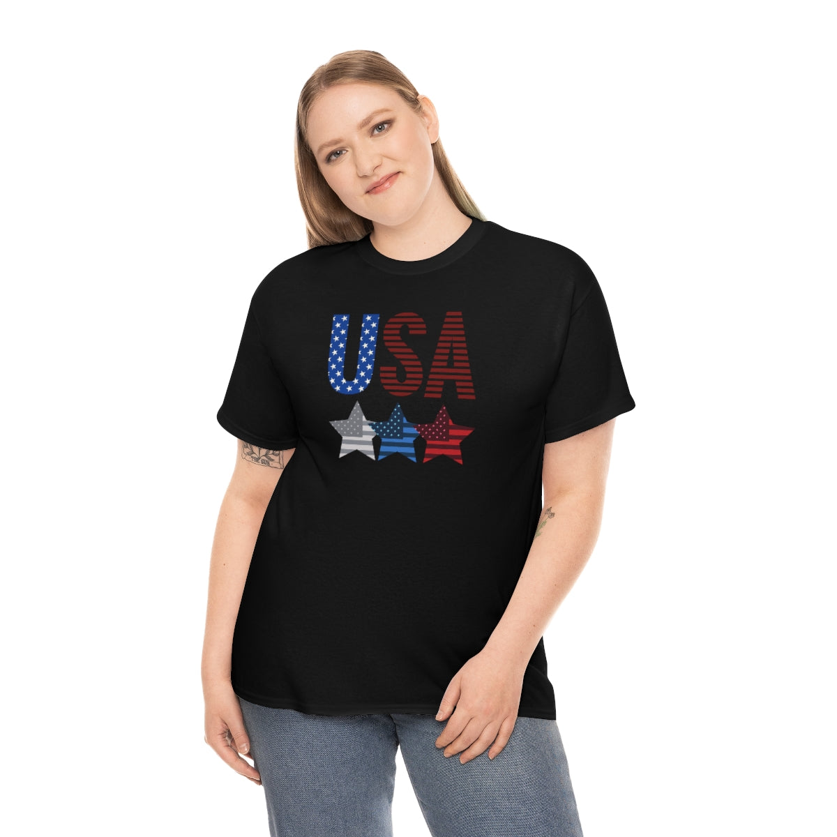 "USA Triple Stars" Unisex Heavy Cotton Tee