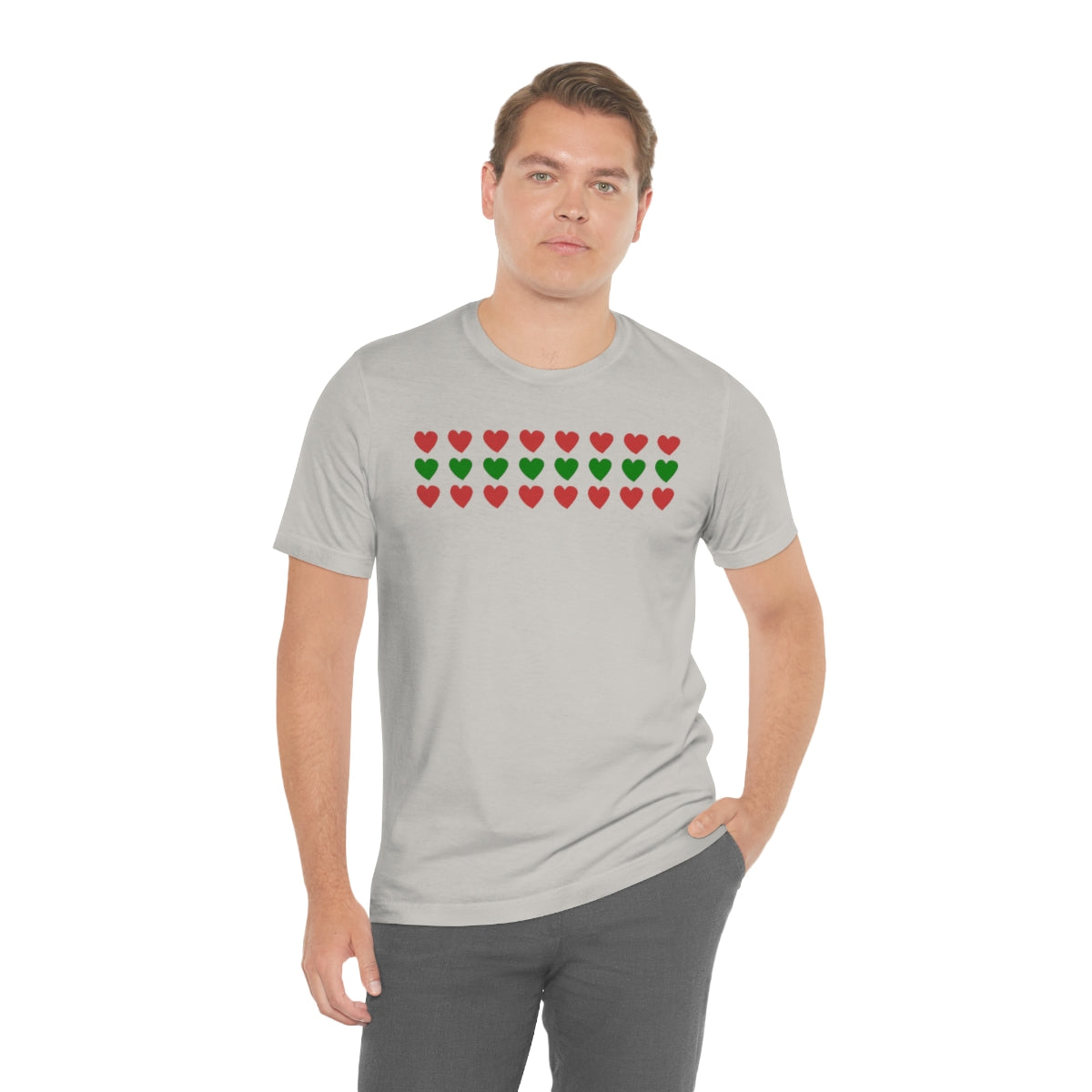 "Christmas Hearts" Unisex Jersey Short Sleeve Tee