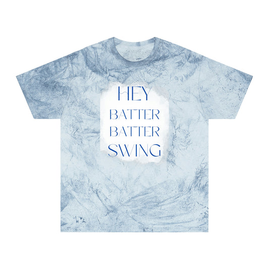 "Hey Batter Batter Swing" Unisex Color Blast T-Shirt